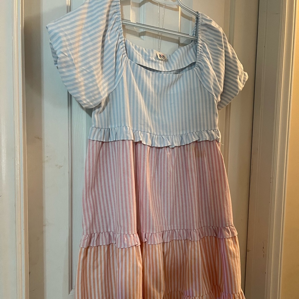 Multi colored ruffle dress